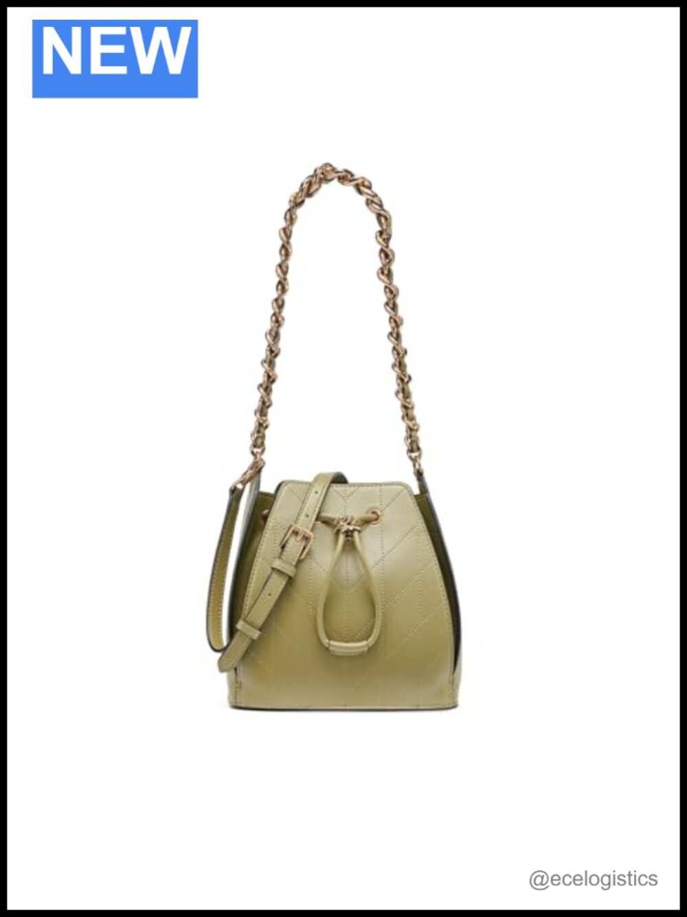 KARL LAGERFELD Fantina Leather Bucket Bag Drawstring Hand-Carry